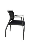 Grafton Side Chair with Black fabric seat, mesh back, and frame. Side chair Kansas City, Missouri.