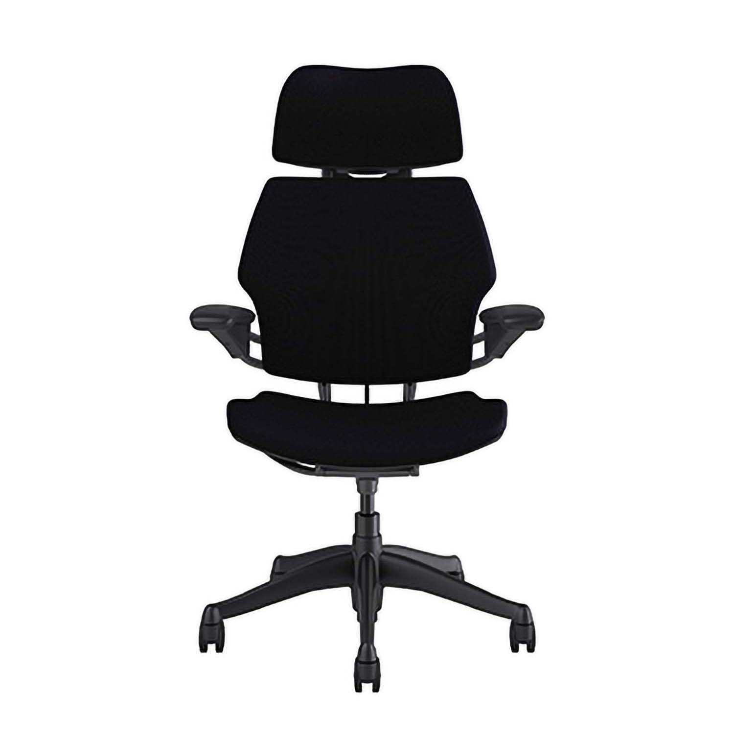 Humanscale's Freedom Ergonomic Executive Chair with Headrest in black. Kansas City office furniture.