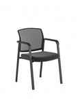 Praxton Side Chair with Black fabric seat, mesh back, and frame. Ergonomic Desk chair Kansas City, Missouri.