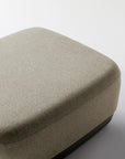 Beige Pasea ottoman on a white background. Kansas City Office Design.