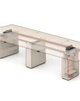 A diagram of how power and data are connected inside of the AIS Calibrate conference tables. Kansas City Office Design.