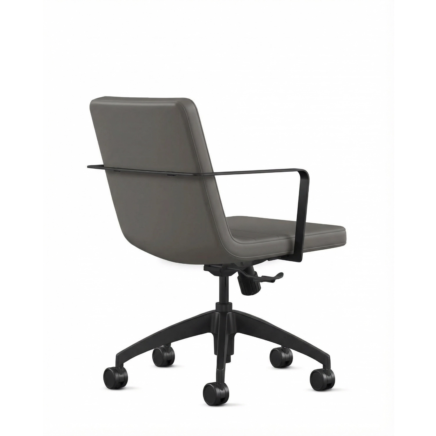 Back view of the 9to5 Alba Conference Chair with Ash vinyl fabric seat and back, black aluminum frame. Ergonomic Desk chair Kansas City, Missouri. Kansas City Office Design.