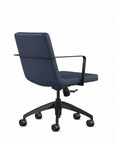 Back view of the 9to5 Alba Conference Chair with Baltic vinyl fabric seat and back, black aluminum frame. Ergonomic Desk chair Kansas City, Missouri. Kansas City Office Design.