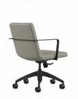 Back view of the 9to5 Alba Conference Chair with Mist vinyl fabric seat and back, black aluminum frame. Ergonomic Desk chair Kansas City, Missouri. Kansas City Office Design.
