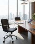 Alba Conference Chair in a modern conference room overlook the city. Kansas City Office Design.