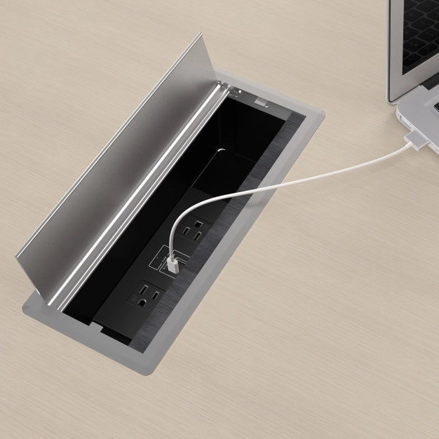 Power grommet in a Calibrate conference table. Kansas City Office Design.