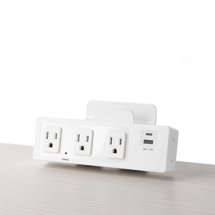 SitOnIt Current Clamp mount 3 Outlet &amp; 2 USB Power Hub in White. Kansas City Office Furniture
