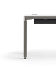Humanscale eFloat Quattro Cable Manager | Under-Desk Leather Cable Basket, For 46"W Tops (32.8"L x 4.2"D x 4.2"W)(48), Gray, Salzburg Leather Black, side view. Kansas City Office Design.