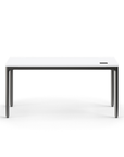 Humanscale eFloat Quattro Cable Manager | Under-Desk Leather Cable Basket, For 58"W Tops (44.8"L x 4.2"D x 4.2"W)(60), Black, Salzburg Leather Black, back view. Kansas City Office Design.