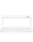 Humanscale eFloat Quattro Cable Manager | Under-Desk Leather Cable Basket, For 58"W Tops (44.8"L x 4.2"D x 4.2"W)(60), White, Salzburg Leather Cloud, back view. Kansas City Office Design.