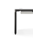 Humanscale eFloat Quattro Cable Manager | Under-Desk Leather Cable Basket, For 70"W Tops (56.8"L x 4.2"D x 4.2"W)(72), Black, Salzburg Leather Cloud, side view. Kansas City Office Design.