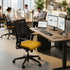 Highback 9to5 seating Luna task chair in a working office next to a height adjustable desk. Kansas City Office Design.