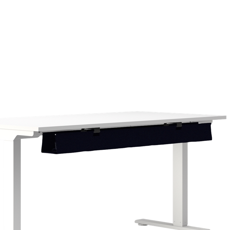 Side view of the Humanscale NeatTech Cable Management System. The Finish is: EcoKnit Midnight and size is: 48"W. Kansas City Office Furniture.