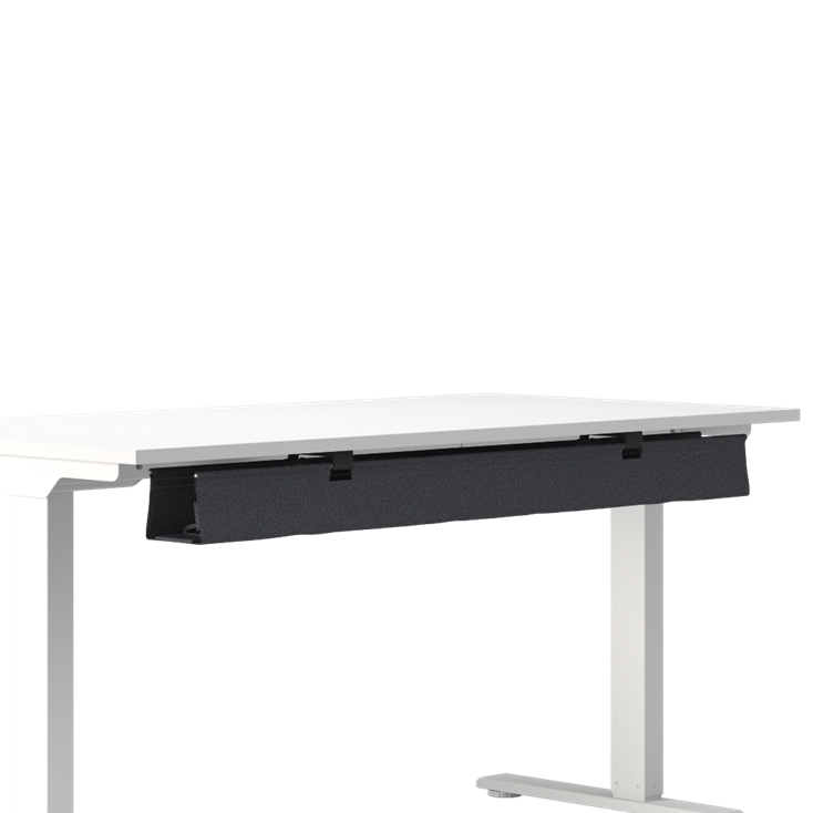 Side view of the Humanscale NeatTech Cable Management System. The Finish is: EcoKnit Storm and size is: 48"W. Kansas City Office Furniture.