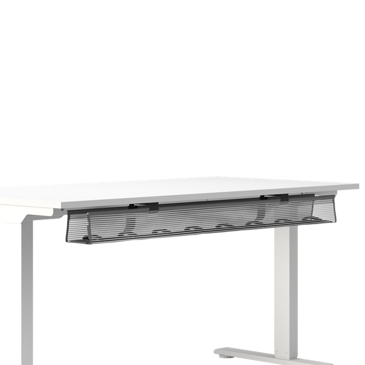 Side view of the Humanscale NeatTech Cable Management System. The Finish is: Mesh White and size is: 48"W. Kansas City Office Furniture.