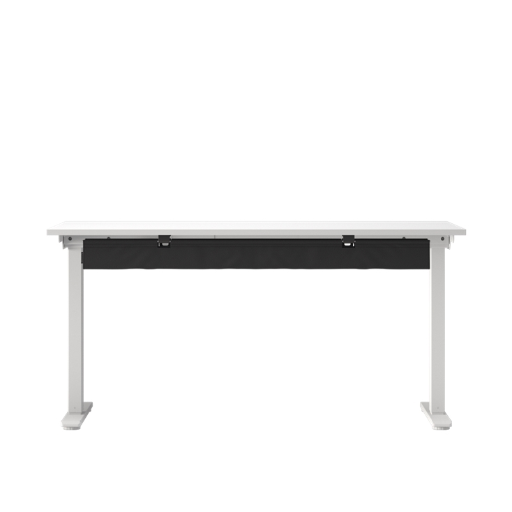 Humanscale NeatTech Cable Management System, Large 48"W, Salzburg Leather Black, back view. Kansas City Office Design.