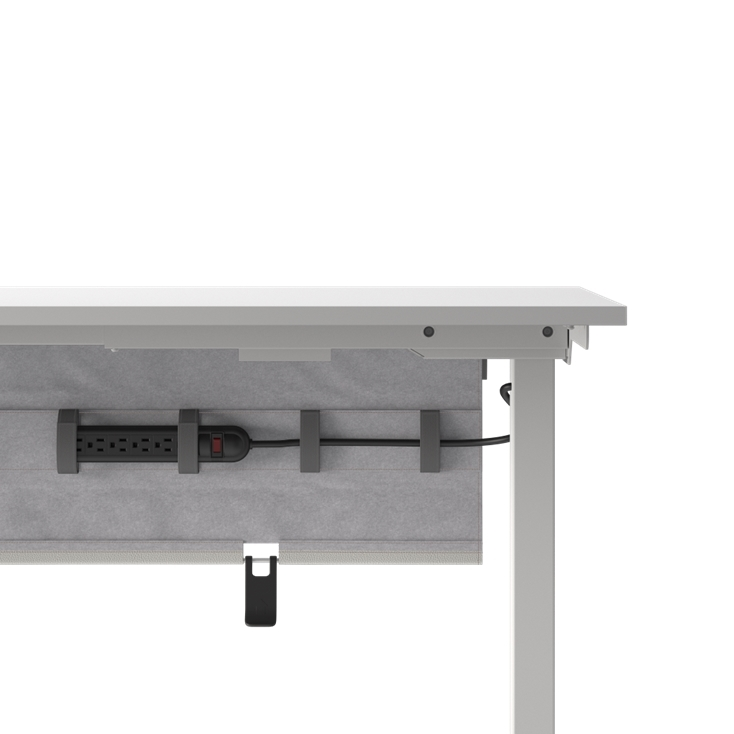 Humanscale NeatTech Cable Management System, Large 48"W, Salzburg Leather Cloud, side view. Kansas City Office Design.