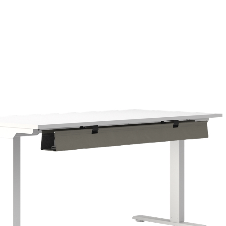 Humanscale NeatTech Cable Management System, Large 48"W, Salzburg Leather Concrete, front view. Kansas City Office Design.