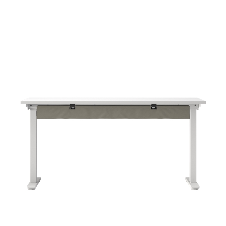 Humanscale NeatTech Cable Management System, Large 48"W, Salzburg Leather Concrete, back view. Kansas City Office Design.