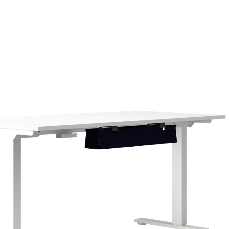 Side view of the Humanscale NeatTech Cable Management System. The Finish is: EcoKnit Midnight and size is: 24"W. Kansas City Office Furniture.