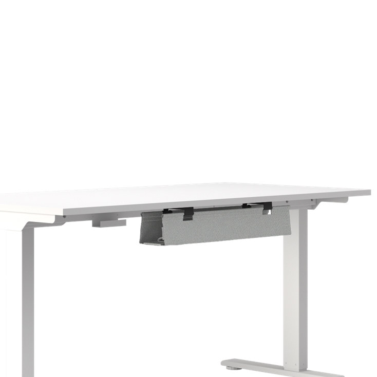 Side view of the Humanscale NeatTech Cable Management System. The Finish is: EcoKnit Vapor and size is: 24"W. Kansas City Office Furniture.