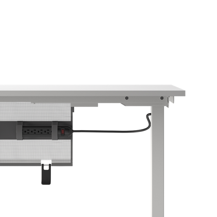Closeup view of the Humanscale NeatTech Cable Management System. The Finish is: Mesh White and size is: 24"W. Kansas City Office Furniture.