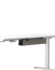 Humanscale NeatTech Cable Management System, Mini 24"W, Salzburg Leather Concrete, front view. Kansas City Office Design.