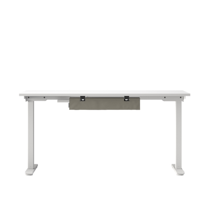 Humanscale NeatTech Cable Management System, Mini 24"W, Salzburg Leather Concrete, back view. Kansas City Office Design.