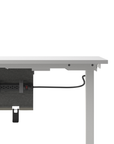 Humanscale NeatTech Cable Management System, Mini 24"W, Salzburg Leather Concrete, side view. Kansas City Office Design.
