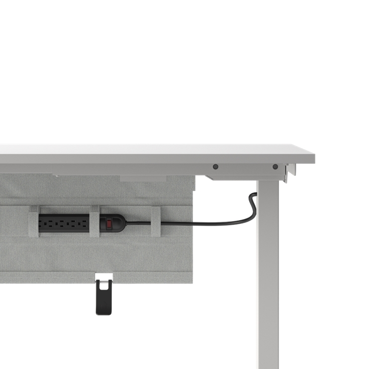 Closeup view of the Humanscale NeatTech Cable Management System. The Finish is: EcoKnit Vapor and size is: 38"W. Kansas City Office Furniture.