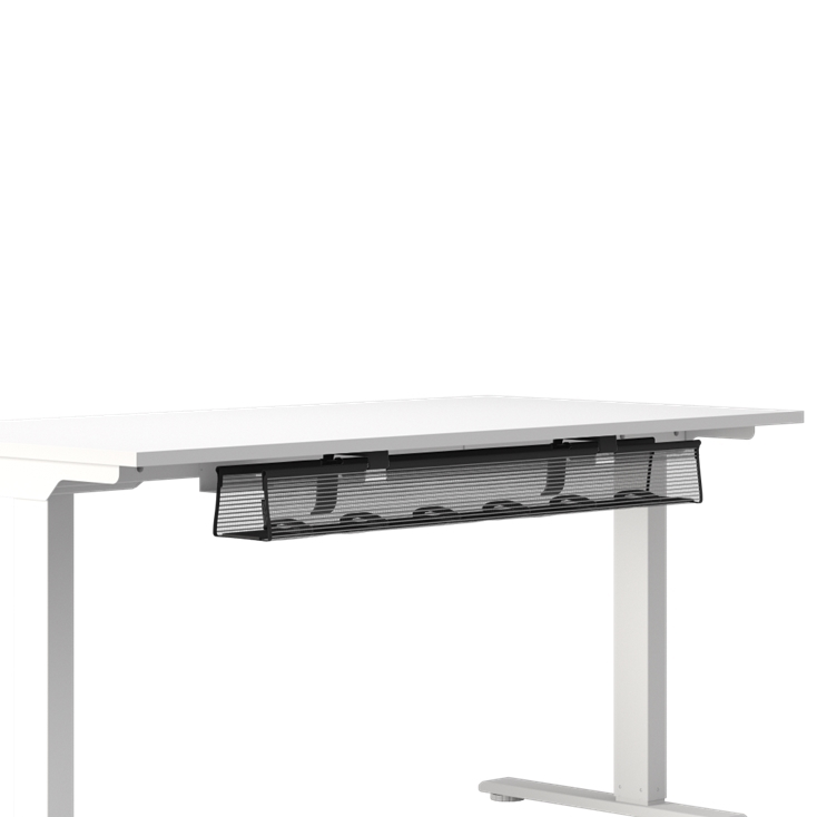 Side view of the Humanscale NeatTech Cable Management System. The Finish is: Mesh Graphite and size is: 38"W. Kansas City Office Furniture.