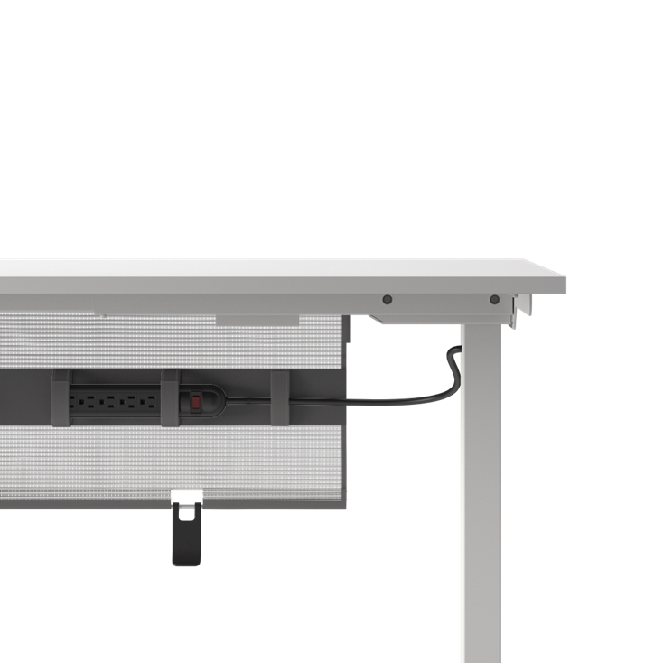 Closeup view of the Humanscale NeatTech Cable Management System. The Finish is: Mesh White and size is: 38"W. Kansas City Office Furniture.