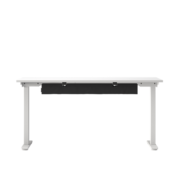 Humanscale NeatTech Cable Management System, Small 38"W, Salzburg Leather Black, back view. Kansas City Office Design.