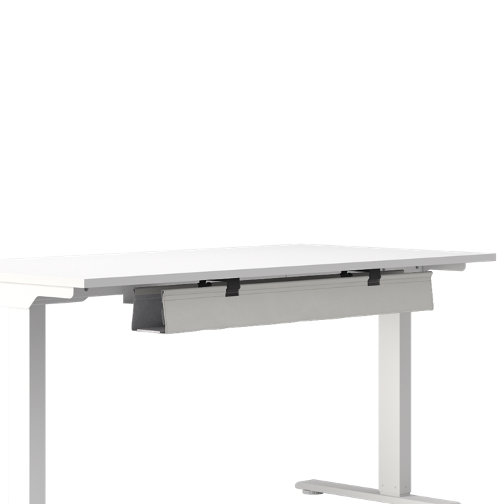 Humanscale NeatTech Cable Management System, Small 38"W, Salzburg Leather Cloud, front view. Kansas City Office Design.