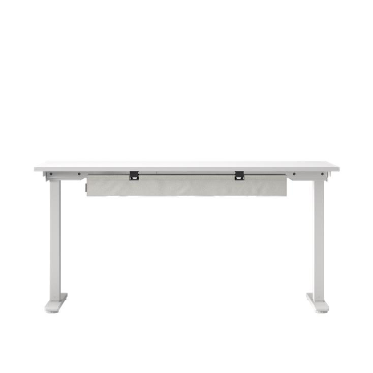 Humanscale NeatTech Cable Management System, Small 38"W, Salzburg Leather Cloud, back view. Kansas City Office Design.