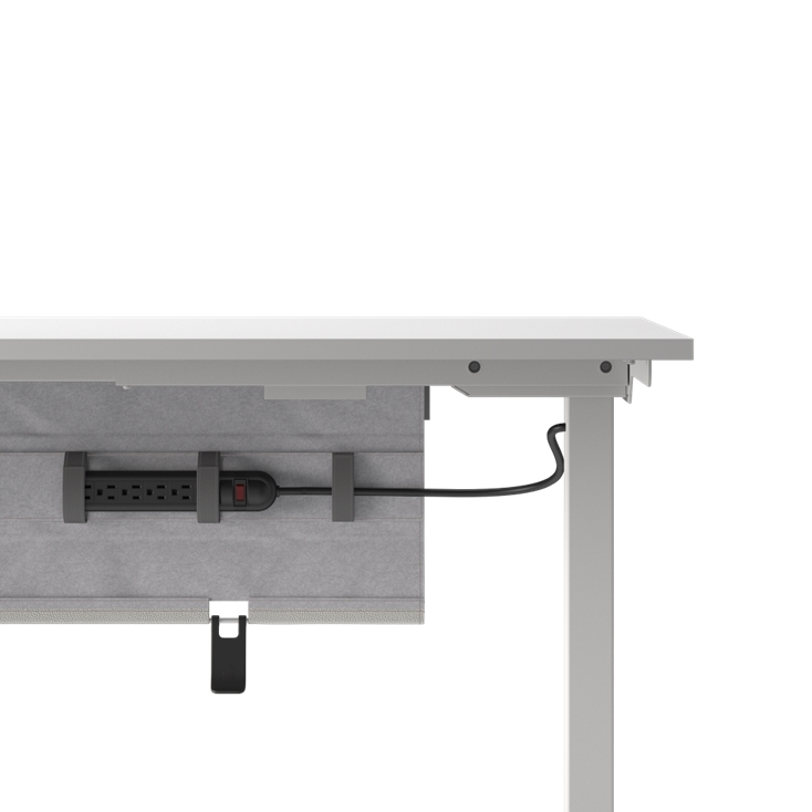 Humanscale NeatTech Cable Management System, Small 38"W, Salzburg Leather Cloud, side view. Kansas City Office Design.