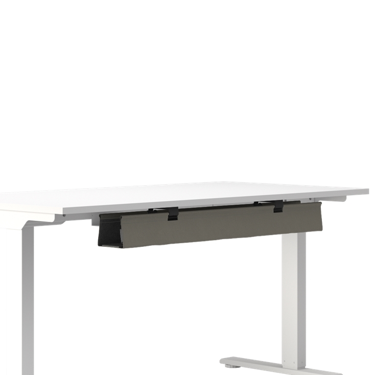 Humanscale NeatTech Cable Management System, Small 38"W, Salzburg Leather Concrete, front view. Kansas City Office Design.