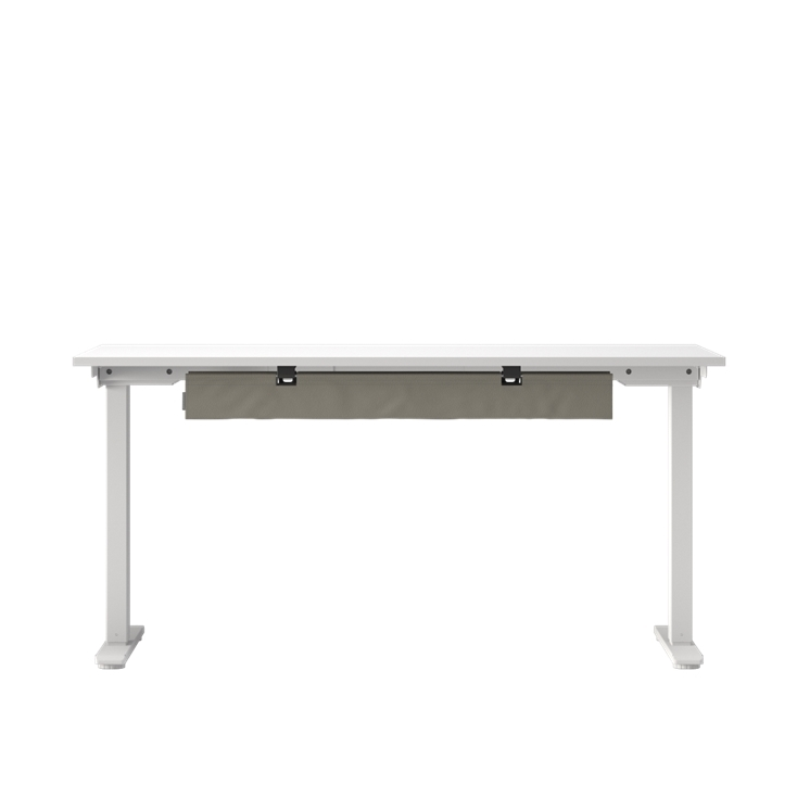 Humanscale NeatTech Cable Management System, Small 38"W, Salzburg Leather Concrete, back view. Kansas City Office Design.