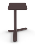 Front View of the Humanscale Mini Float Height Adjustable Table. Burgundy MDF Top with Burgundy Base. Kansas City Office Furniture