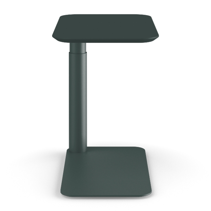 Front view of a Humanscale Float micro in a Forest Green Base with a Forest Green MDF top. Kansas City Office Design.