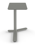 Front View of the Humanscale Mini Float Height Adjustable Table. Gray MDF Top with Gray Base. Kansas City Office Furniture