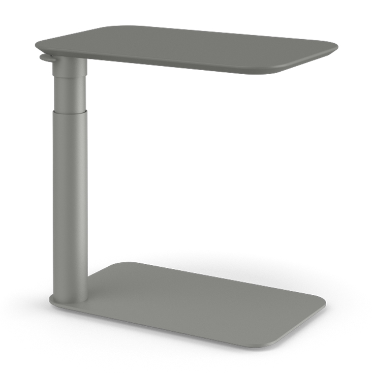 Angled view of a Humanscale Float micro in a Gray Base with a Gray MDF top. Kansas City Office Design.