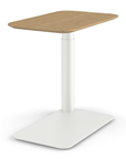 Side view of a Humanscale Float micro in a White Base with a Bamboo top. Kansas City Office Design.