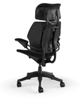 Freedom Ergonomic Executive Chair with Headrest, Black, Black (Woven Corde4), side view. Kansas City Office Design.