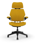 Freedom Ergonomic Executive Chair with Headrest, Black, 0446 (Woven Steelcut Trio), back view. Kansas City Office Design.