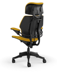 Freedom Ergonomic Executive Chair with Headrest, Black, 0446 (Woven Steelcut Trio), side view. Kansas City Office Design.