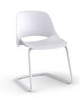 Side View of a Humanscale Trea Chair with cantilever guest chair base and glides. In white finish. Kansas City Office Furniture. 