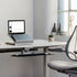 Humanscale L6 laptop stand with notebook, front view