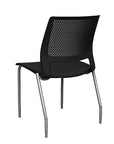 Back view of a SitOnIt Lumin 4Leg Stack Chair in black color with silver frame. Kansas City Office Design.