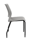 Side view of a SitOnIt Lumin 4Leg Stack Chair in gray color with black frame. Kansas City Office Design.